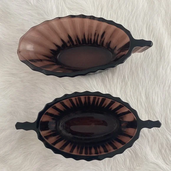 Vintage Collectible Creamer & Sugar Set Amethyst Imerial Heisey Ridgeleigh - Picture 2 of 4